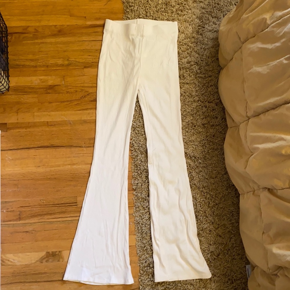 h&m ribbed flare pants